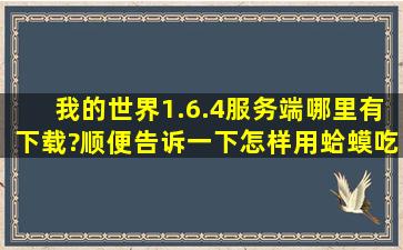 我的世界1.6.4服务端哪里有下载?【顺便告诉一下怎样用蛤蟆吃联机我...