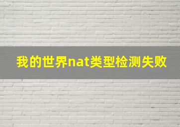 我的世界nat类型检测失败