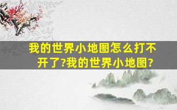 我的世界小地图怎么打不开了?我的世界小地图?