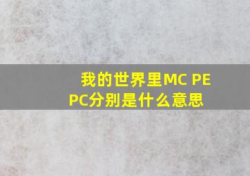 我的世界里MC, PE ,PC分别是什么意思 