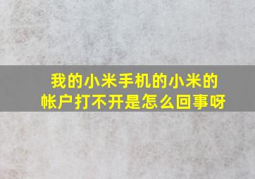 我的小米手机的小米的帐户打不开是怎么回事呀