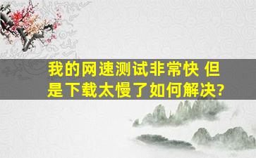 我的网速测试非常快 但是下载太慢了,如何解决?