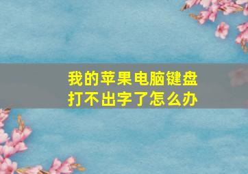 我的苹果电脑键盘打不出字了怎么办(