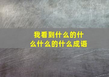 我看到什么的什么什么的什么成语