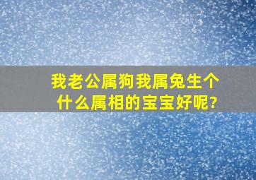 我老公属狗我属兔,生个什么属相的宝宝好呢?