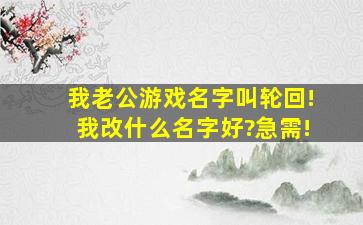 我老公游戏名字叫轮回!我改什么名字好?急需!