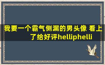 我要一个霸气侧漏的男头像 看上了给好评……