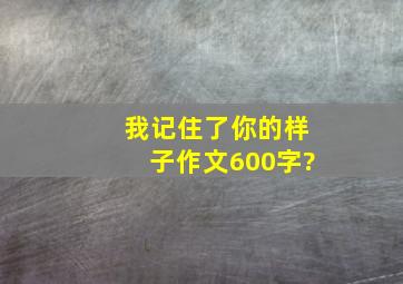 我记住了你的样子作文600字?