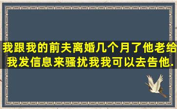 我跟我的前夫离婚几个月了,他老给我发信息来骚扰我,我可以去告他...