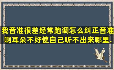 我音准很差,经常跑调,,怎么纠正音准啊。耳朵不好使自己听不出来哪里...