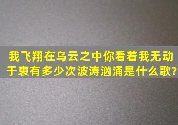 我飞翔在乌云之中你看着我无动于衷有多少次波涛汹涌是什么歌?