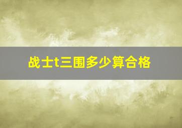 战士t三围,多少算合格