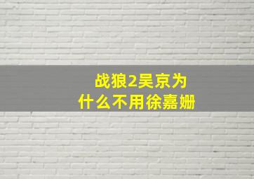 战狼2吴京为什么不用徐嘉姗(