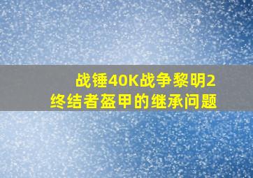 战锤40K战争黎明2终结者盔甲的继承问题