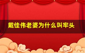 戴佳伟老婆为什么叫牢头