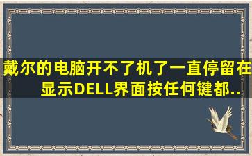 戴尔的电脑,开不了机了。。。一直停留在显示DELL界面,按任何键都...