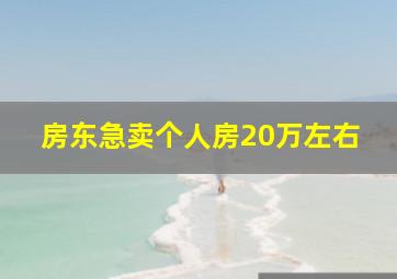 房东急卖个人房20万左右