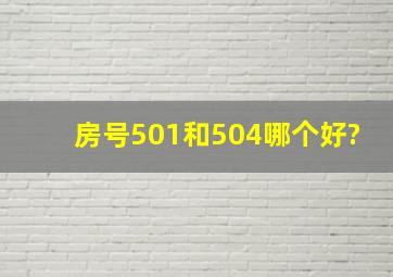 房号501和504哪个好?