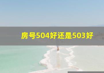 房号504好还是503好