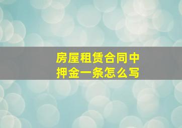 房屋租赁合同中押金一条怎么写