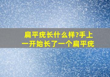 扁平疣长什么样?手上一开始长了一个扁平疣