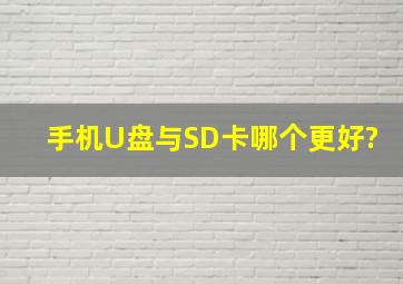 手机U盘与SD卡哪个更好?