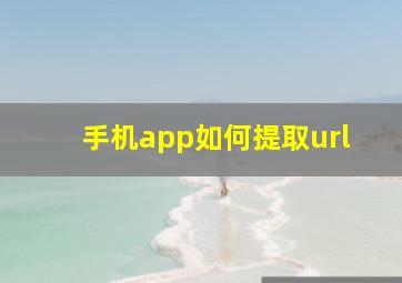 手机app如何提取url