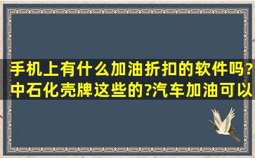 手机上有什么加油折扣的软件吗?中石化、壳牌这些的?汽车加油可以有...