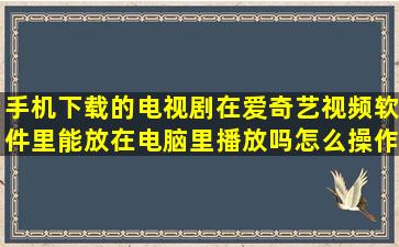 手机下载的电视剧在爱奇艺视频软件里能放在电脑里播放吗怎么操作啊