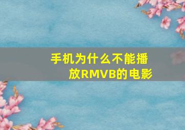 手机为什么不能播放RMVB的电影