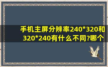 手机主屏分辨率240*320和320*240有什么不同?哪个分辨率更高?