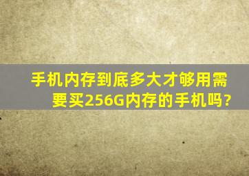 手机内存到底多大才够用,需要买256G内存的手机吗?