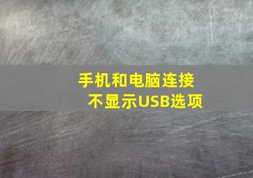 手机和电脑连接不显示USB选项