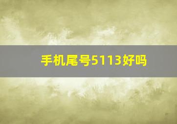 手机尾号5113好吗