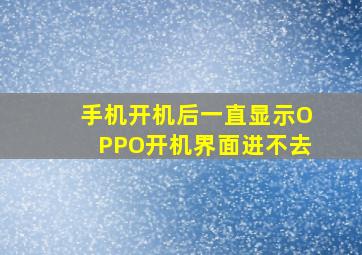 手机开机后一直显示OPPO开机界面,进不去