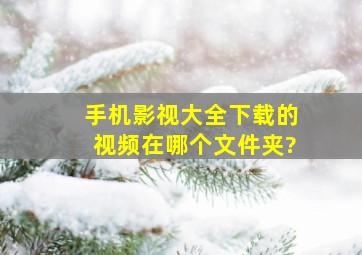 手机影视大全下载的视频在哪个文件夹?