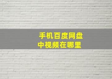 手机百度网盘中视频在哪里 