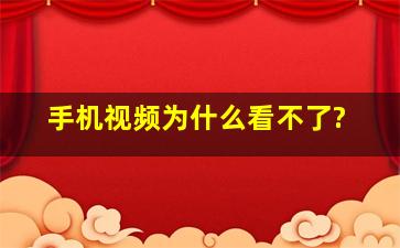 手机视频为什么看不了?