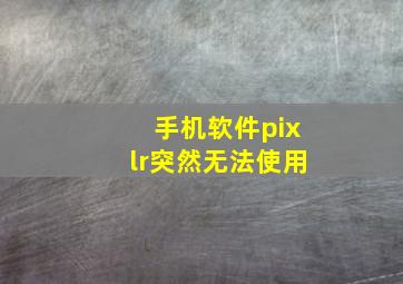 手机软件pixlr突然无法使用