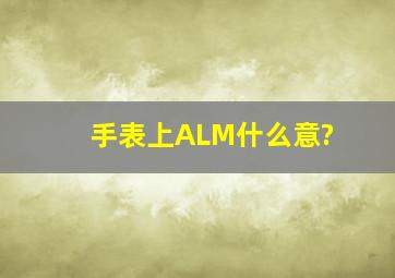 手表上ALM什么意?