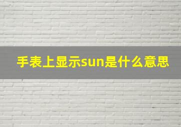 手表上显示sun是什么意思