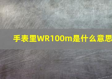 手表里WR100m是什么意思?