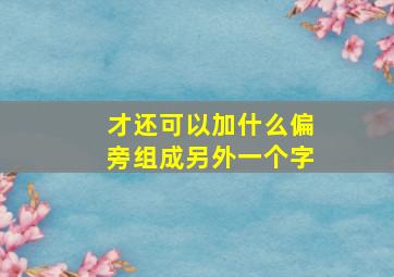 才还可以加什么偏旁组成另外一个字