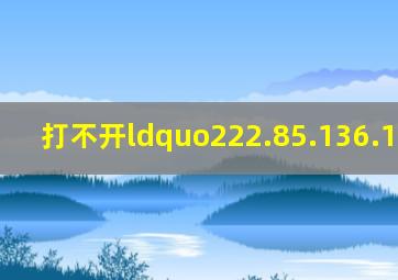 打不开“222.85.136.12”