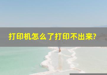 打印机怎么了,打印不出来?