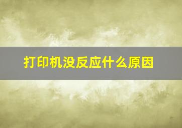 打印机没反应什么原因(