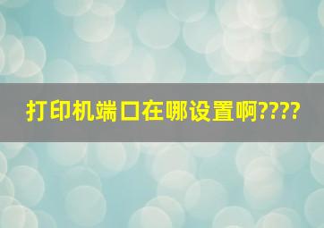 打印机端口在哪设置啊????