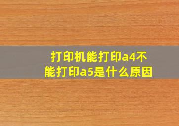 打印机能打印a4不能打印a5是什么原因