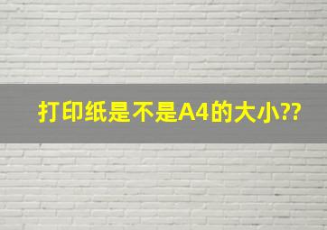 打印纸是不是A4的大小??