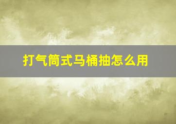 打气筒式马桶抽怎么用